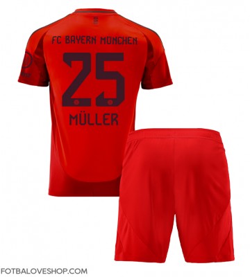 Bayern Munich Thomas Muller #25 Dětské Domácí Dres 2024-25 Krátký Rukáv (+ trenýrky)